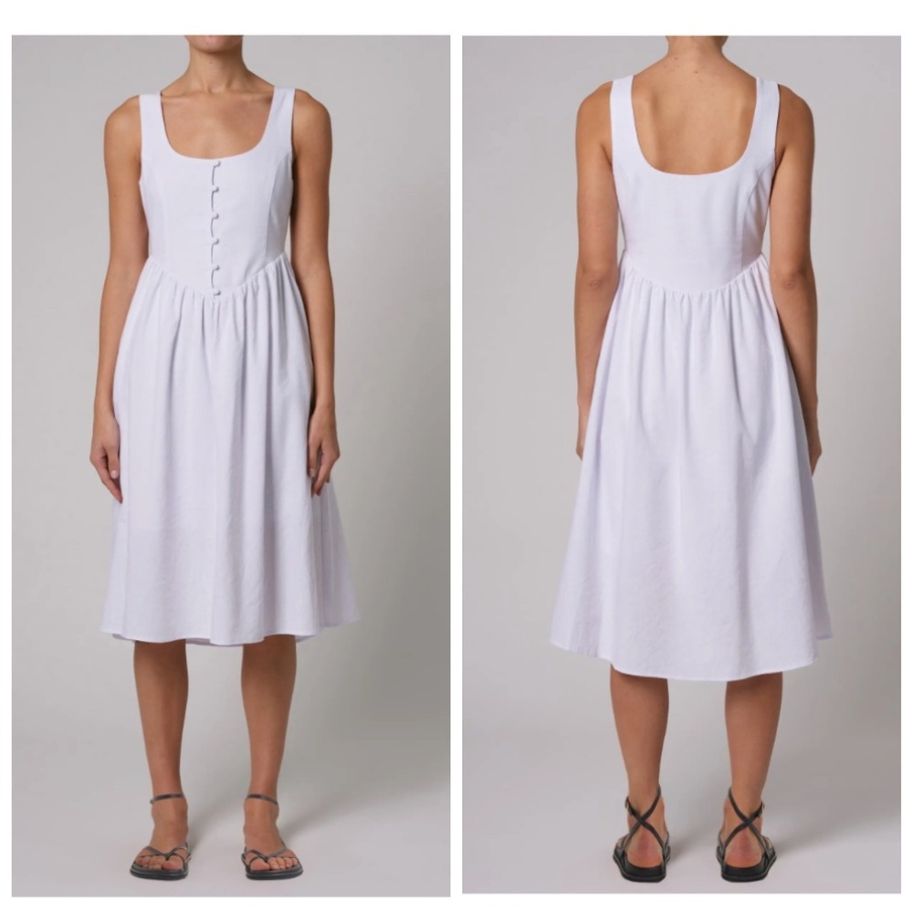 NEW Rolla's Leonie Sleeveless Midi Dress Size XL white